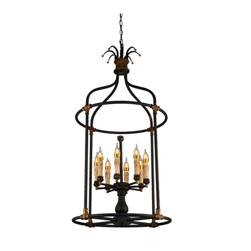 Delphine Iron and Wood Chandelier