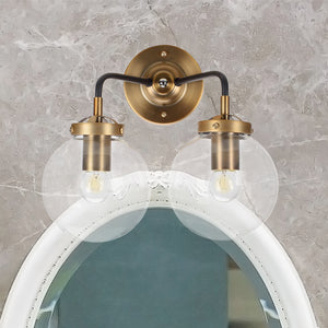 Everly - Globe Clear Glass 2-Light Bathroom Vanity / Wall Sconce