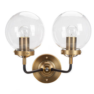 Everly - Globe Clear Glass 2-Light Bathroom Vanity / Wall Sconce
