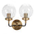 Everly - Globe Clear Glass 2-Light Bathroom Vanity / Wall Sconce