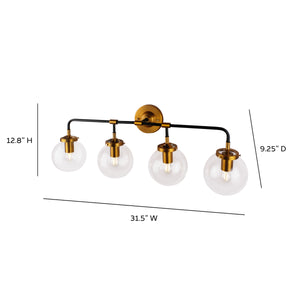 Everly - Globe 4-Light Globe Vanity Sconce - Black and Gold