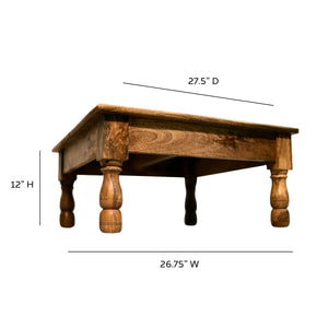 Emerson – Natural, Solid Mango Wood Farmhouse Coffee Table