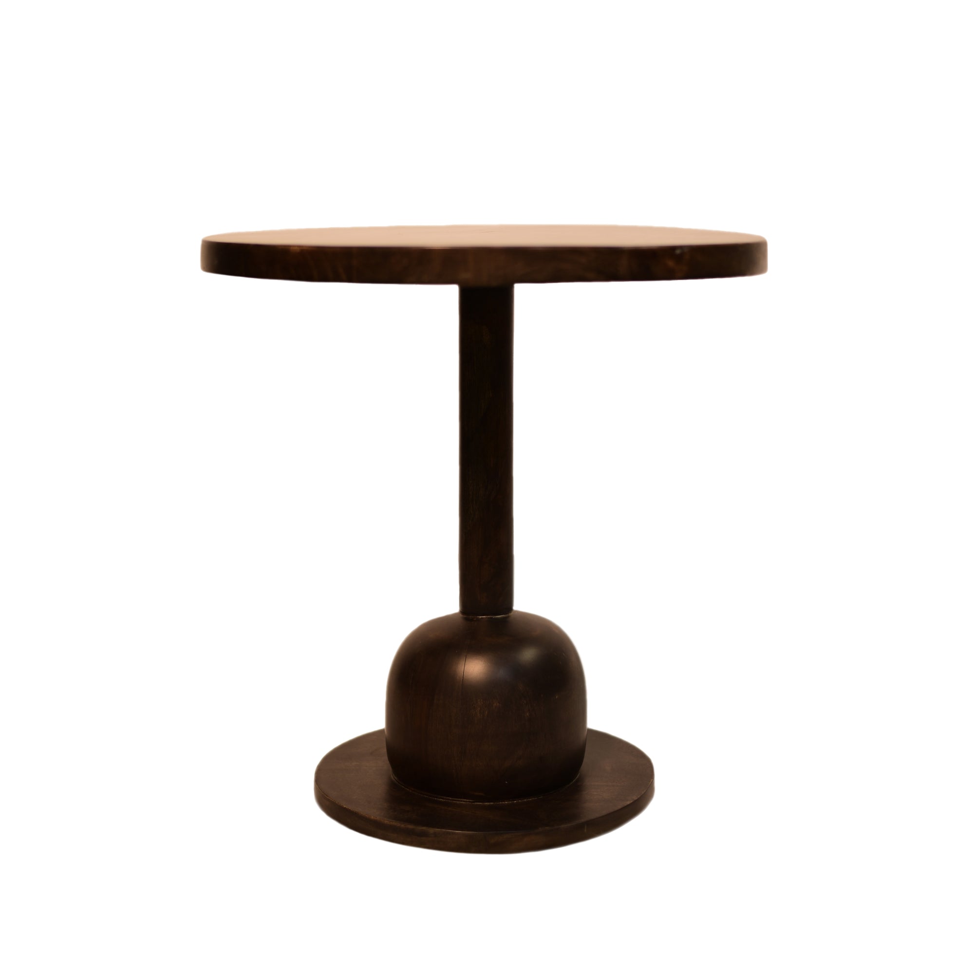 Sutton – Dark Walnut, Solid Mango Wood Modern Pedestal End Table