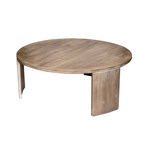 Quinn Round Modern Coffee Table in Solid Mango Wood