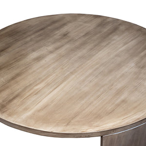 Quinn Round Modern Coffee Table in Solid Mango Wood