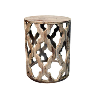 Sari – Natural Mid-Century Modern Solid Sheesham Wood, Round End Table