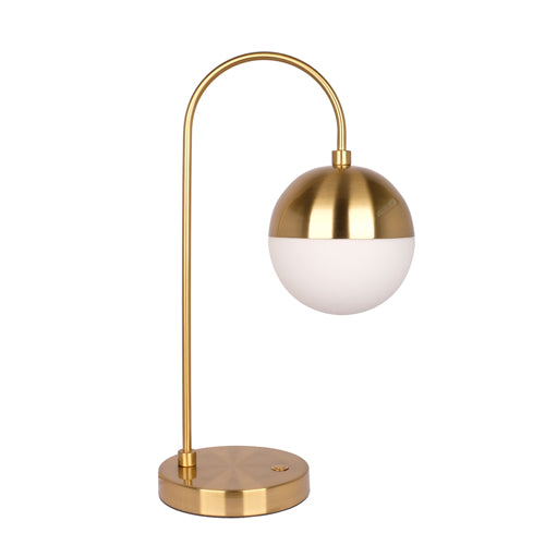 Klara Lamp - Brass Metal Midcentury Modern Table Lamp, Iron with Frosted Glass