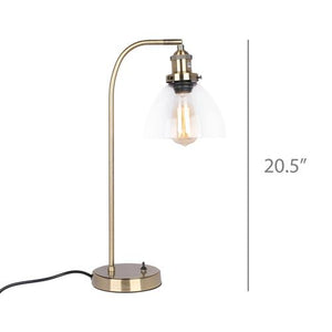 Newburgh Table Lamp - Bronze Metal Table Lamp with Clear Glass Shade