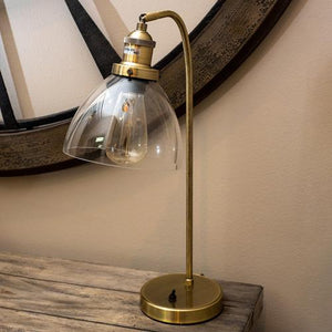 Newburgh Table Lamp - Bronze Metal Table Lamp with Clear Glass Shade