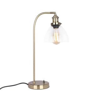 Newburgh Table Lamp - Bronze Metal Table Lamp with Clear Glass Shade