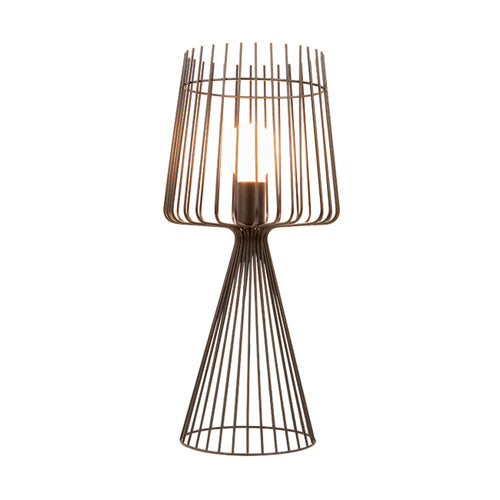 Lana - 20” Industrial Metal Table Lamp with Iron Cage Shade and Base
