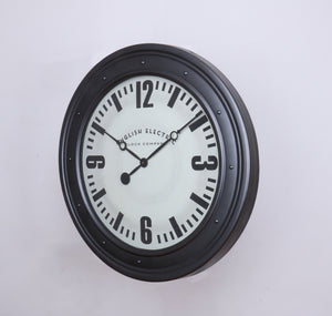 Bond - 31.5" Large English Electric Wall Clock with Silver Frame