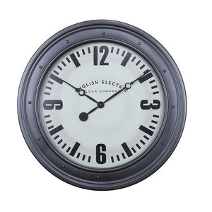 Bond - 31.5" Large English Electric Wall Clock with Silver Frame