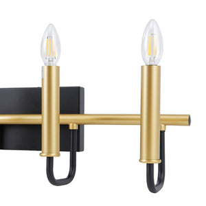 Rita 4-Light Bathroom Vanity in Black and Gold