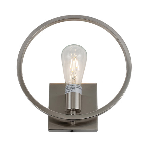 Eleanor Silver Circle Wall Sconce in Brushed Nickel