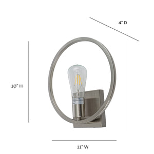 Eleanor Silver Circle Wall Sconce in Brushed Nickel