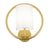 Aurora Gold Circle Wall Sconce with White Fabric Shade