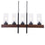 Baxter - Large 5-Light Black Metal and Wood Chandelier Pendant Light