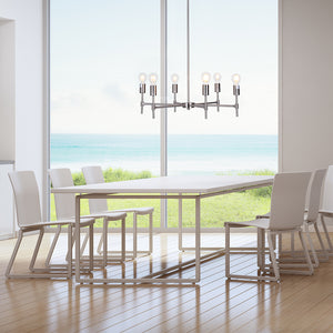 Mia - Large Chrome 6-Light Silver Hanging Chandelier